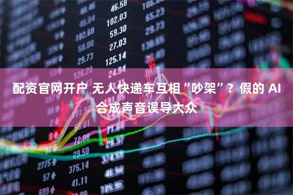 配资官网开户 无人快递车互相“吵架”？假的 AI合成声音误导大众